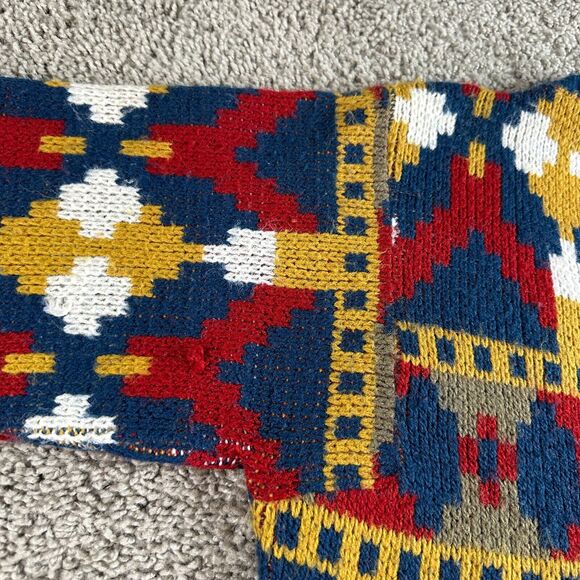 VTG 60s Jantzen Wool Mohair Sweater Mens Unisex M Multicolor Western Abstract - Picture 6 of 15